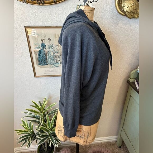 Joy Lab Grey Black Lace Up Hoodie SweatShirt Soft Sweater sz XS - Picture 8 of 11